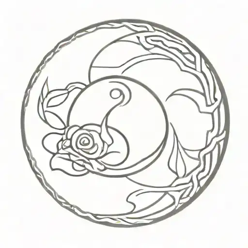 Yin Yang with endless knot inside symbolizing strength and resilience tattoo design idea