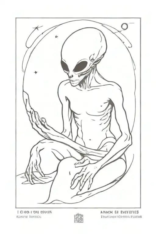 Alien pancarte I don't believe in human tattoo design idea
