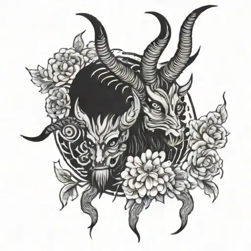 baphomet japanese tattoo design idea