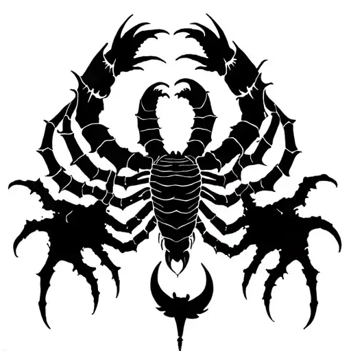 scorpio and modius demon tattoo design idea