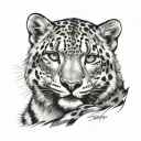 snow leopard tattoo design idea