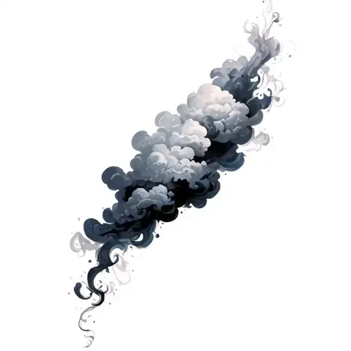 Coverup Clouds and Smoke tattoo design idea