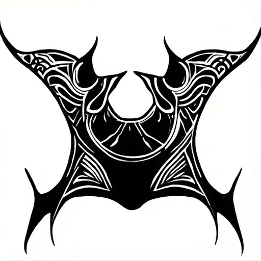 raie manta rays swimming tattoo design idea