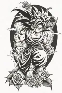 Goku Black rose tattoo design idea