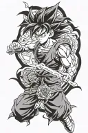 Goku Black rose tattoo design idea