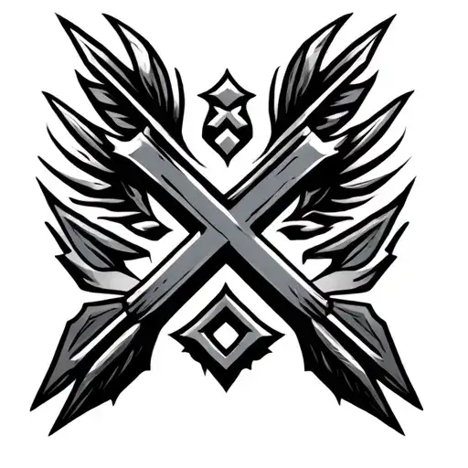 Special Forces cross arrows tribal tattoo design idea