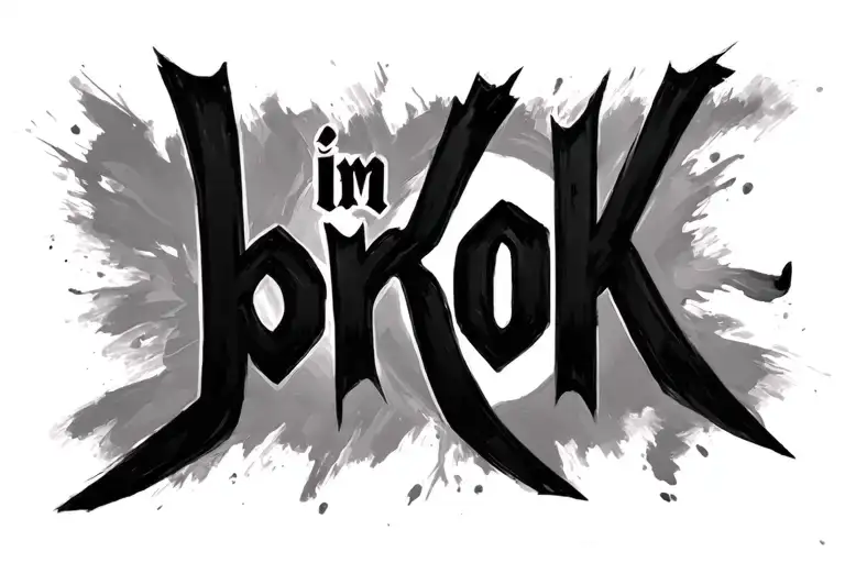 im brOKen script where the ok is different script then the br en tattoo design idea