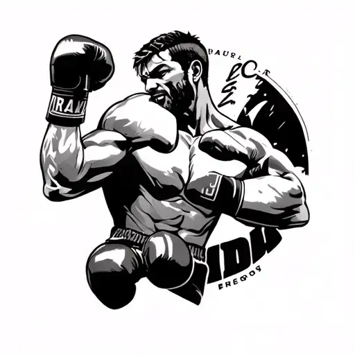pro boxer lonely after loss tattoo design idea