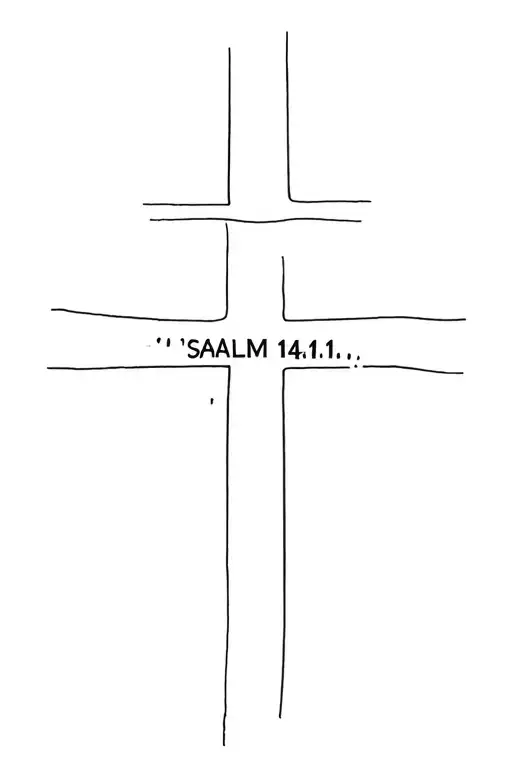 cross and "psalm 144:1" tattoo design idea