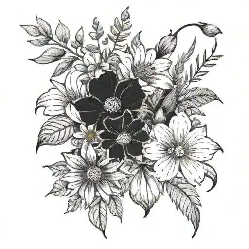 Birth Month Flowers March, July, And November Tattoo tattoo design idea