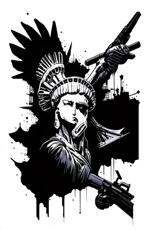 plot of the game cyberpunk 2077 fantom liberty tattoo design idea