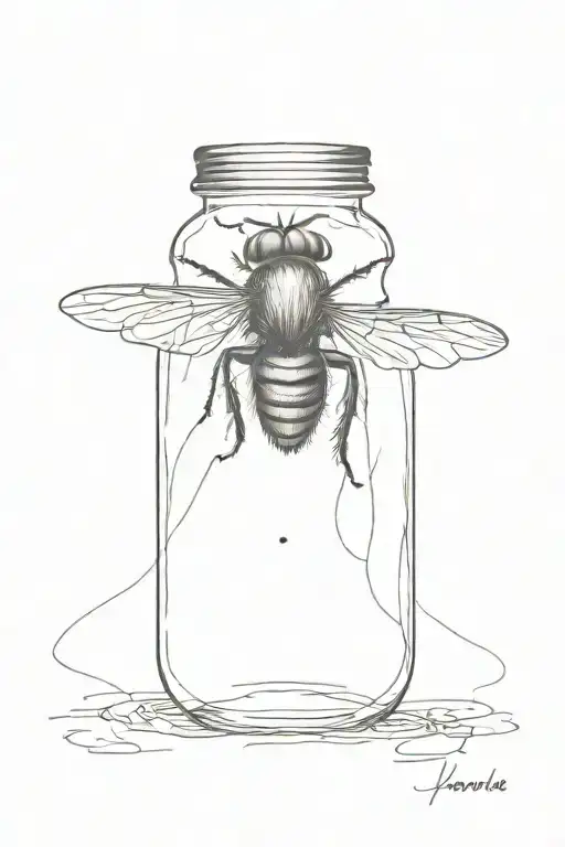 a single fly in a jar tattoo design idea