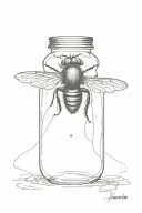 a single fly in a jar tattoo design idea