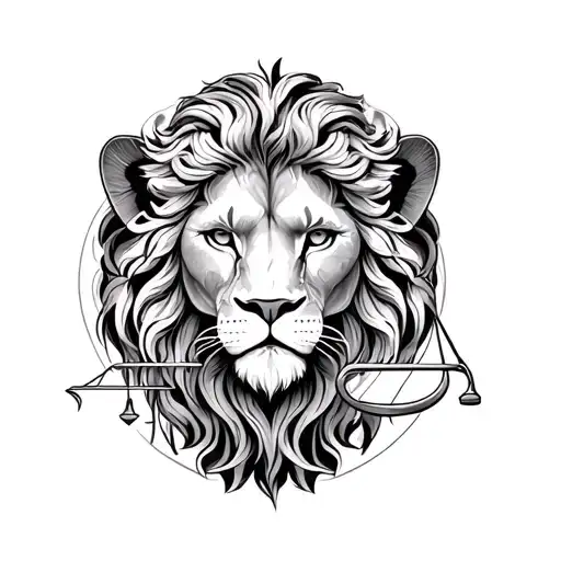 Leo and libra zodiac sign tattoo design idea