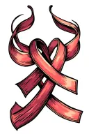three cancer ribbon intertwined representing lung, colon and skin cancer tattoo design idea