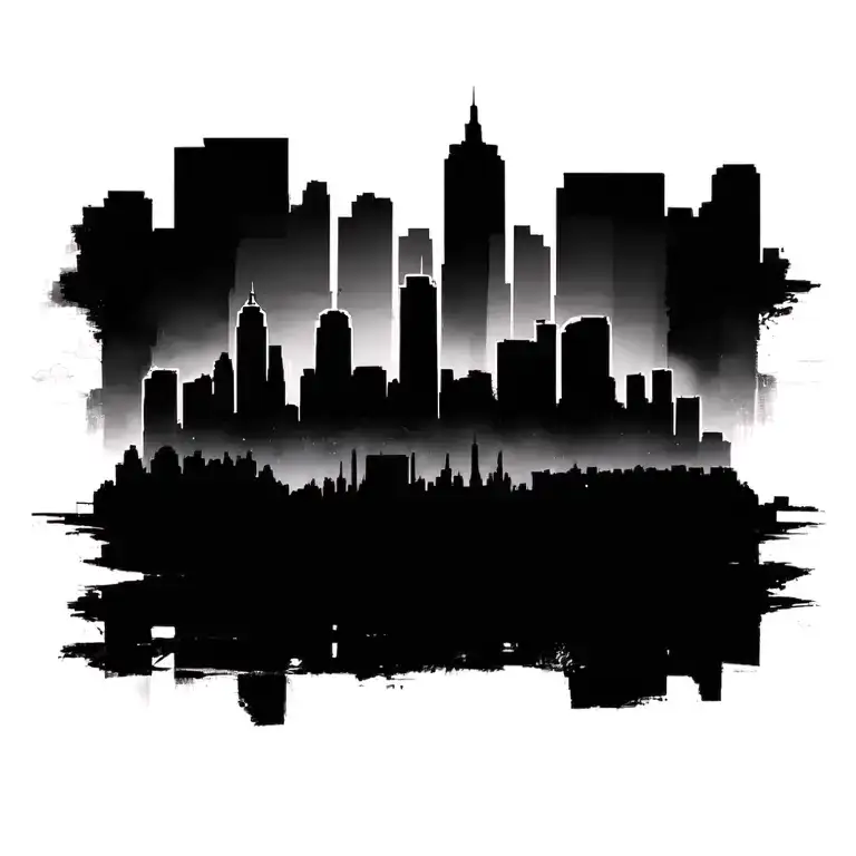 Boston Skyline tattoo design idea