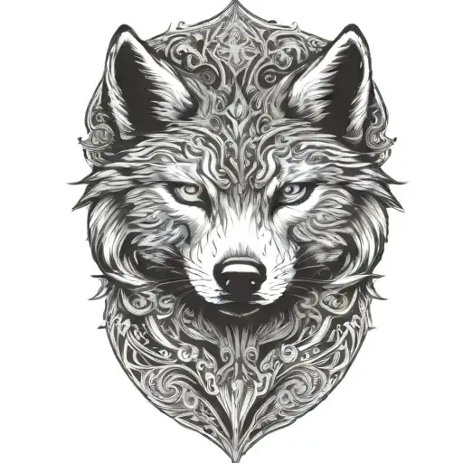 wolf face silhouette blackout tattoo tattoo design idea