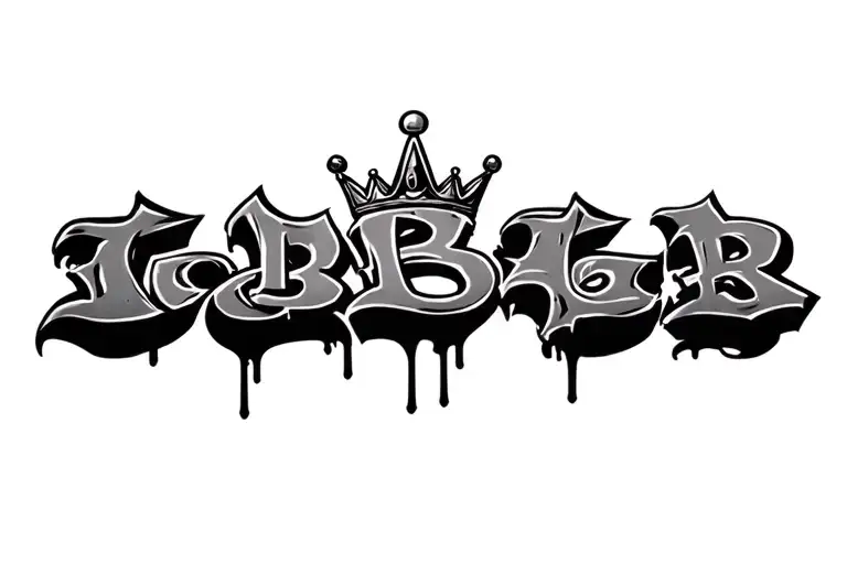 crown and letter b graffiti style tattoo tattoo design idea