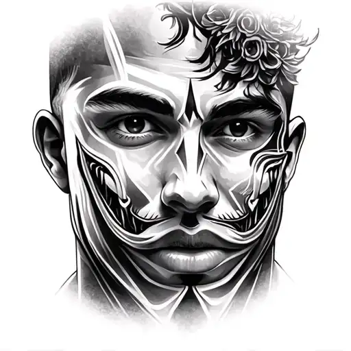 memorial piece for Brandon Martinez 2000-2025  no face  tattoo design idea