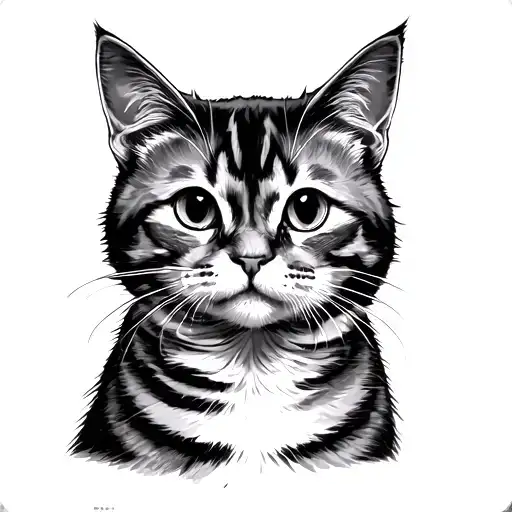 old school ginger cat tattoo design idea