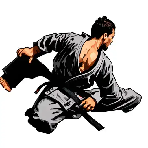 jiu jitsu black belt tattoo design idea