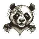 viscous panda face tattoo design idea