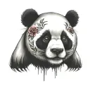 viscous panda face tattoo design idea