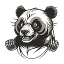 viscous panda face tattoo design idea