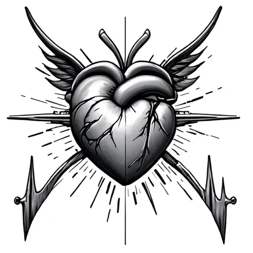 heart rate plane tattoo design idea