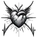 heart rate plane tattoo design idea
