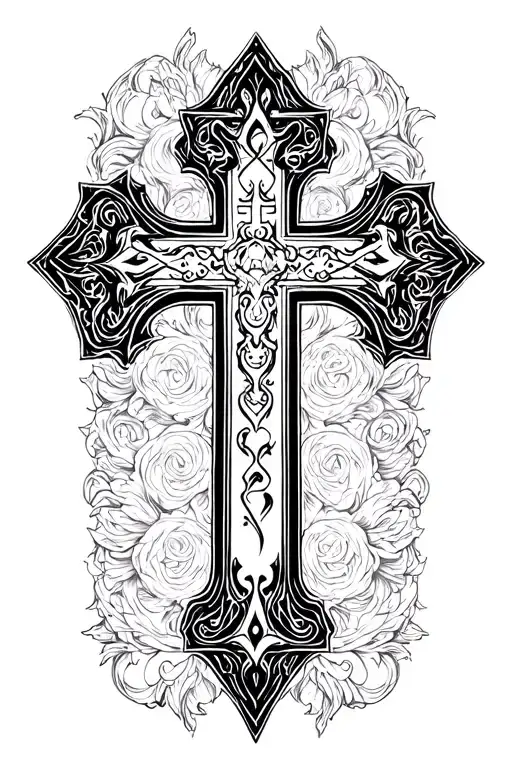 Russian Orthodox cross tattoo design idea