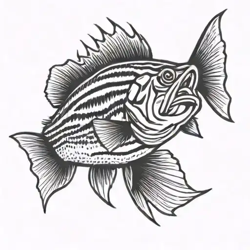 striped bass fish tattoo design idea