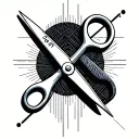 Tailor scissors and measuring tape tattoo design idea