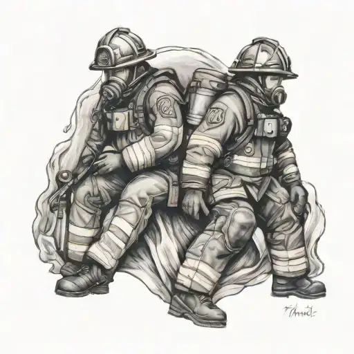 fallen firefighter tattoo design idea