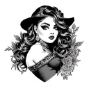 chicano pin up girl tattoo design idea