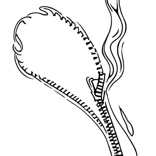 realistic heat with a zipper partially open tattoo design idea