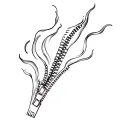 realistic heat with a zipper partially open tattoo design idea