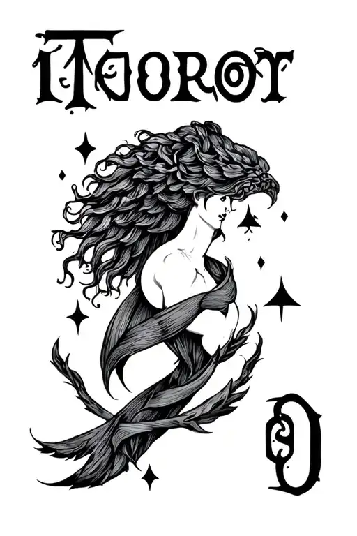 tarot card strength inspired tattoo design idea