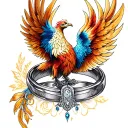 Phoenix wedding ring finger tattoo tattoo design idea