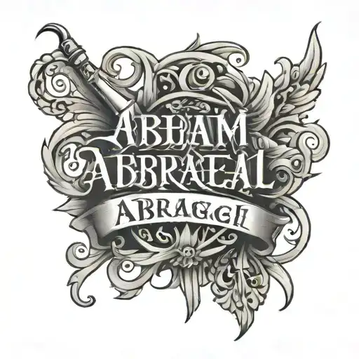 text combination of Abraham and Abegael tattoo design idea