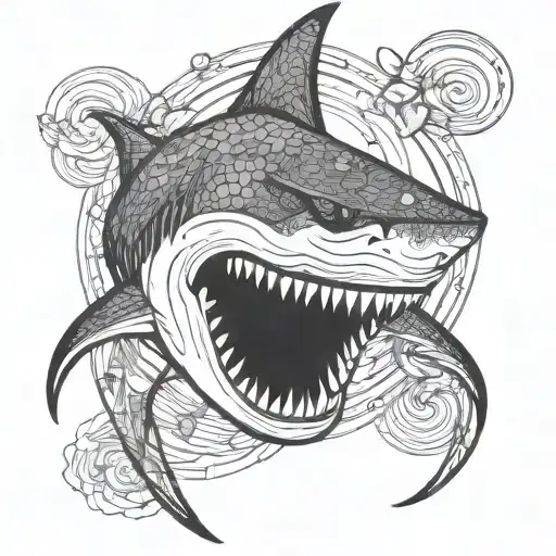 shark head beautiful blackwork tattoo tattoo design idea