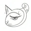 pair of cat eyes with crescent moon in the middle tattoo design idea