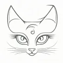 pair of cat eyes with crescent moon in the middle tattoo design idea