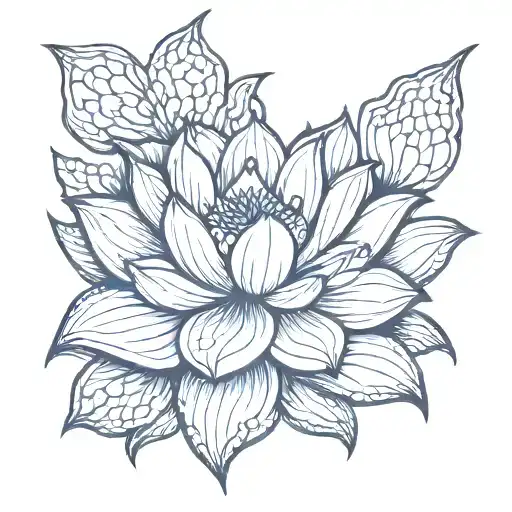 Spinal tattoo: Lotus flower tattoo design idea