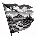 men's flagstaff Arizona desert landscape tattoo design idea
