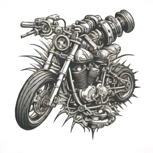 motocross spark plug gear tattoo design idea