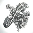 motocross spark plug gear tattoo design idea