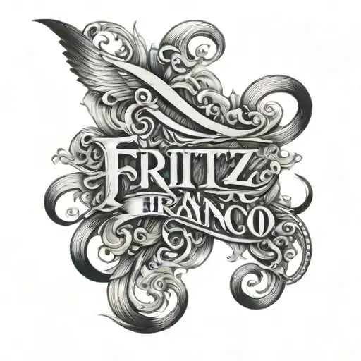 fritz franco name written tattoo design idea