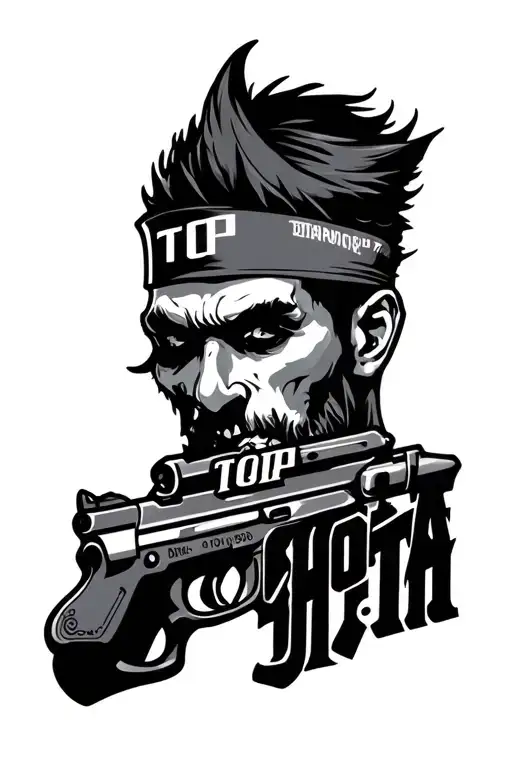 "Top Shotta" Draco Gun tattoo design idea