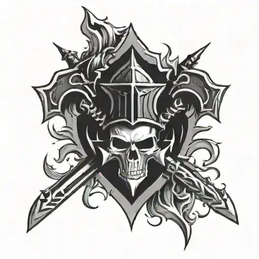black templars logo 40k universe inside tattoo design idea